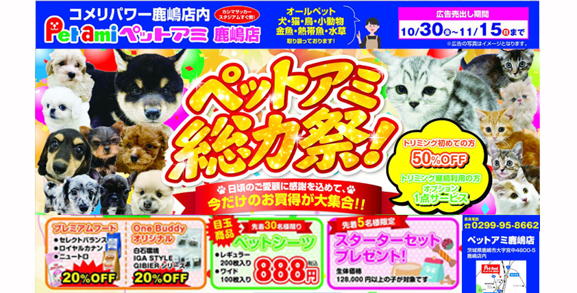 【今月のチラシ】ペットアミ鹿嶋店 - ONE DO GROUP